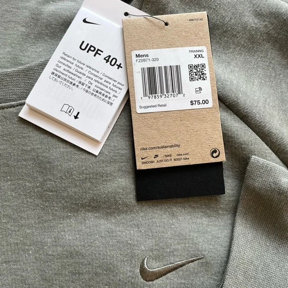 NWT Nike Primary Fleece Men's Dri-FIT UV Performance Crew XXL Gray - Picture 5 of 6